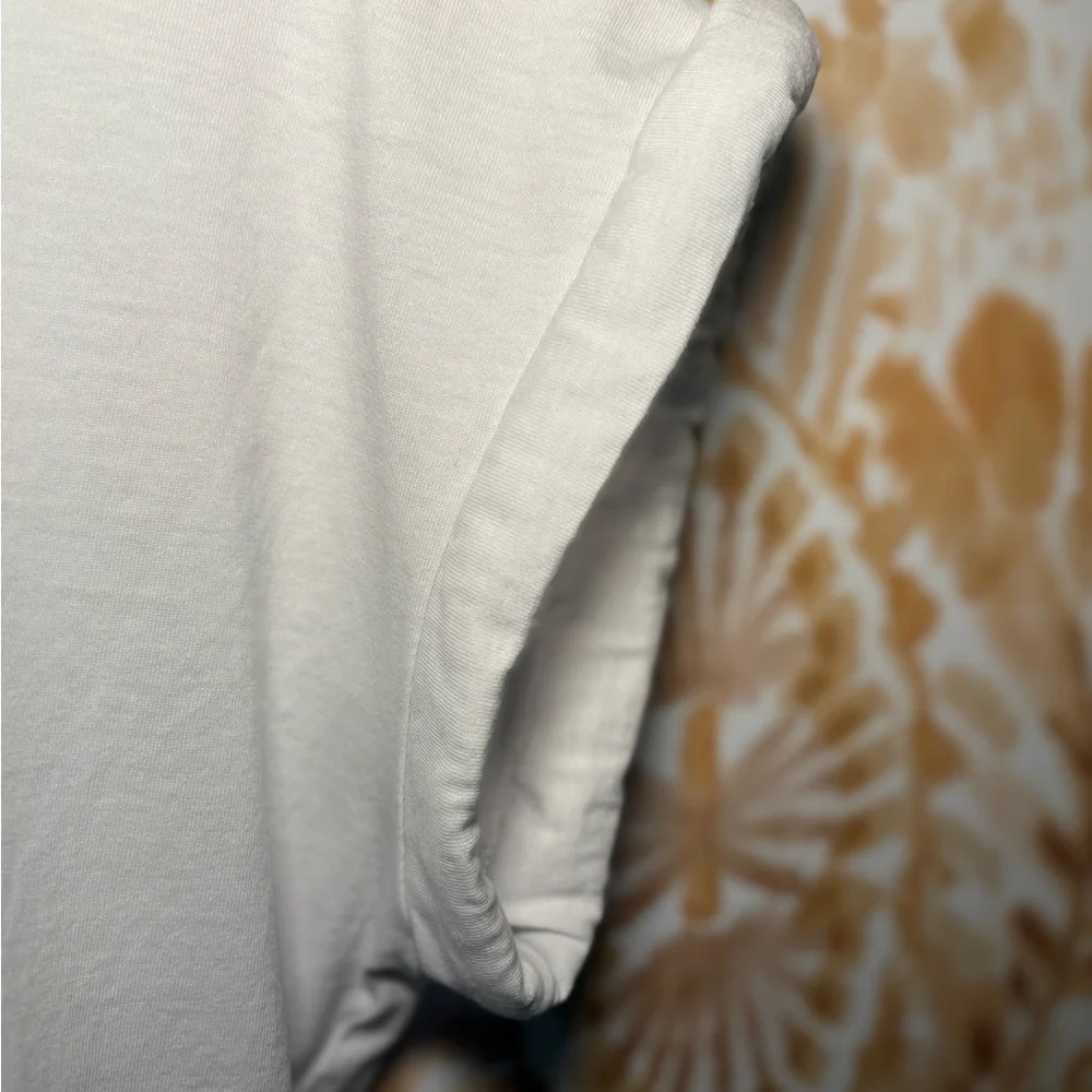 White Graphic Tee w/ Lace Overlay | Edgy Feminine Bach Print Tee | Euro C Medium - Picture 4 of 5